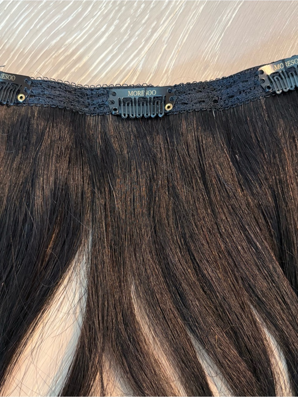Darkest brown/natural black Clip-In Hair Extensions Set – Natural Black - Picture 4 of 9
